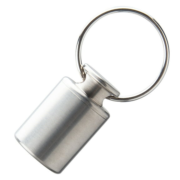 FEAMOS Alloy Waterproof Tablet Box Keychains Pocket Tablet Case Small Medicines Bottles Container for Outdoor Travel