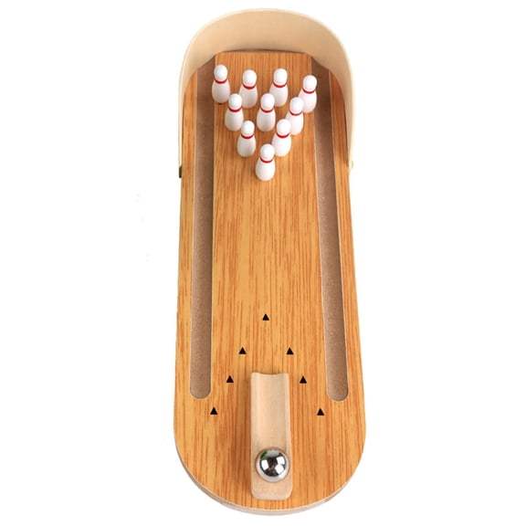 FEAMOS Bowling Game Set, Wooden Tabletop Bowling Game Desktops Bowling Toy Home Bowling for Adult Kid Teen Boy Girl
