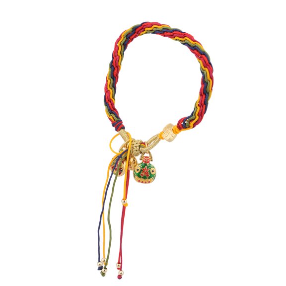 FEAMOS Colorful Ethnic Bracelet with Gold Animal Charm Lightweight and Elegant Wristband Hand Accessory for Women