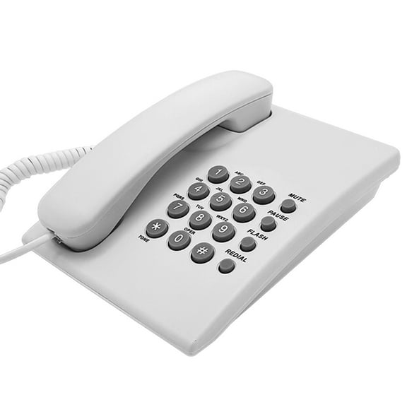 FEAMOS Corded Telephone Basic Landline Phone for Seniors Analog Home Phone with Hold Redial Corded Small Desk Wall Telephone