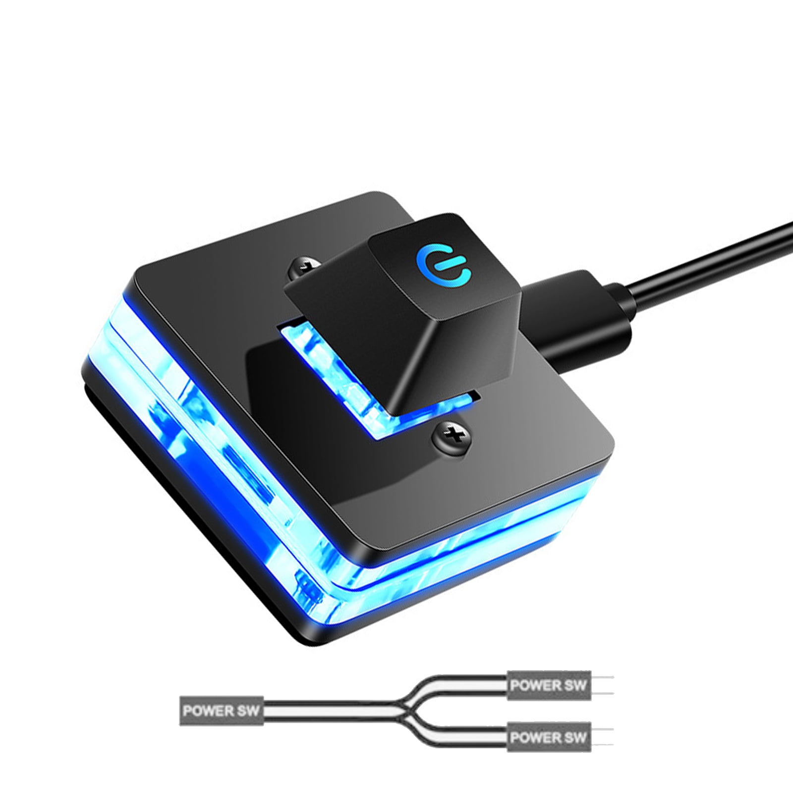 FEAMOS Desktop Computer Power Button with Extension Cable and LED Light ...