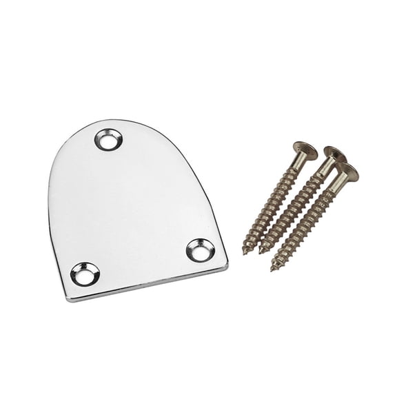 FEAMOS Electric Guitar Neck Plate with Screws Neck Joint Back Mounting Plate 3 Holes Guitar Neck Joint Board Easy Installation