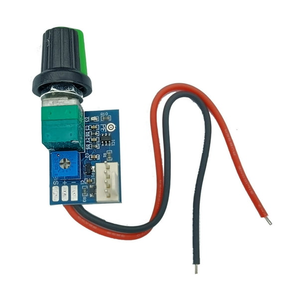 FEAMOS Fan Speed Controller 12V Adjustable Metal Button Switches 4 Wire Fan Speed Controller Noise Reduction Speed Controller