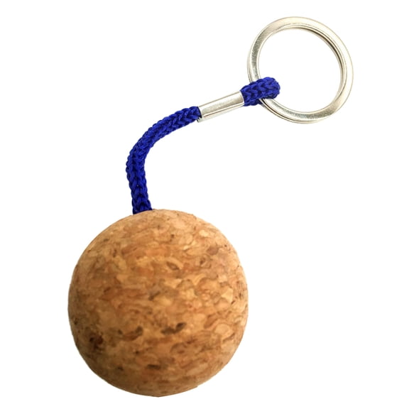 FEAMOS Floating Cork Ball Keyrings, 35mm Float Key Rings Key Float Water Sport Keychain for Surfing Diving Fishing