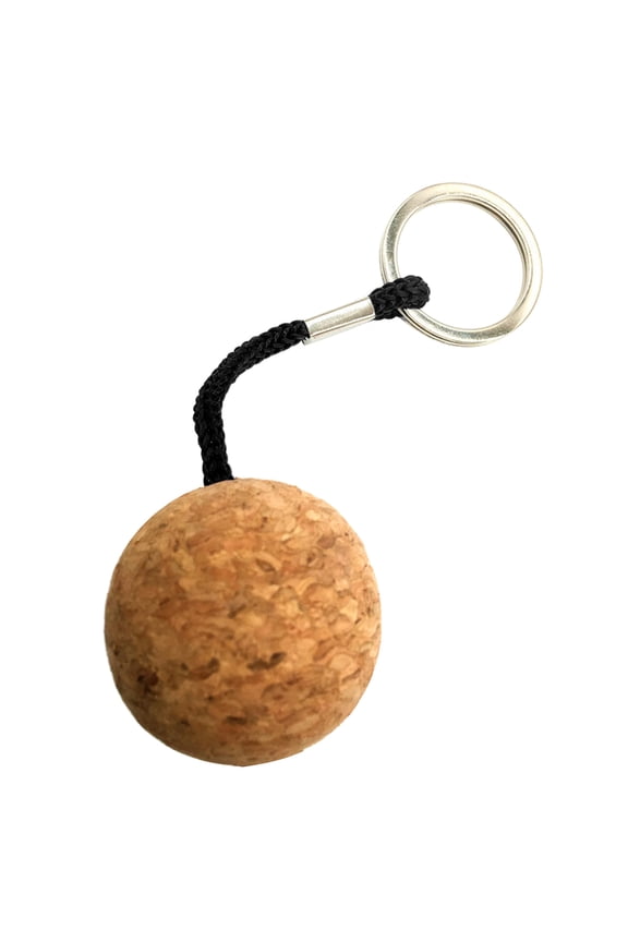 Floating Cork Ball Keyrings, 35mm Float Key Rings Key Float Water Sport Keychain for Surfing Diving Fishing