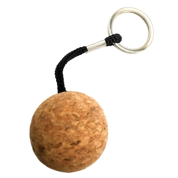FEAMOS Floating Cork Ball Keyrings, 35mm Float Key Rings Key Float Water Sport Keychain for Surfing Diving Fishing