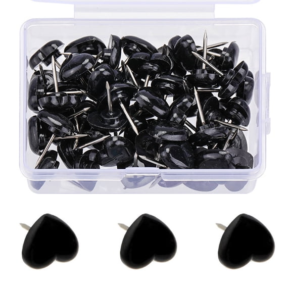 FEAMOS Heart Shaped Push Pins,50/100/150Pcs Heart Push Pins With Case Decorative Thumb Tacks Drawing Pins Map Pins Cork Notice Board Pin For Office
