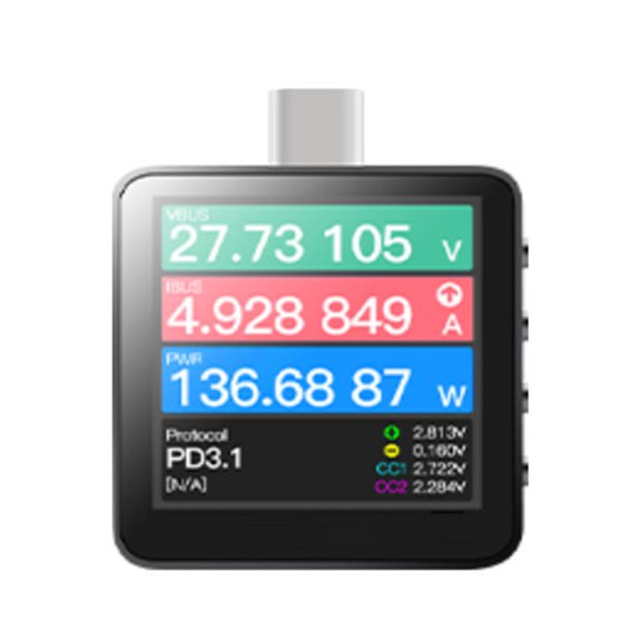 FEAMOS KM003C Portable USB C Fast Charging Tester PD3.1 Digital Voltmeter Ammeter Power Tester 50V 6A USB Capacity Tester