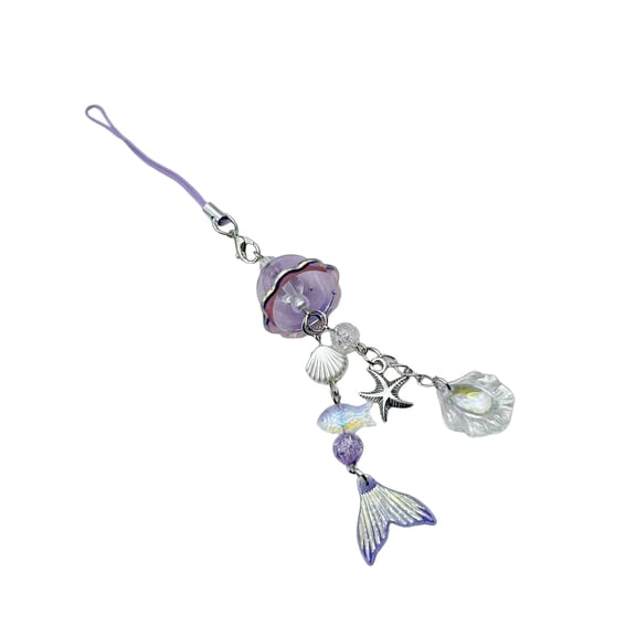 FEAMOS Lovely Mermaids Phone Charm Pendant Sturdy Alloy Phone Strap for Easy to Use Fashionable Bag Accessory Decoration