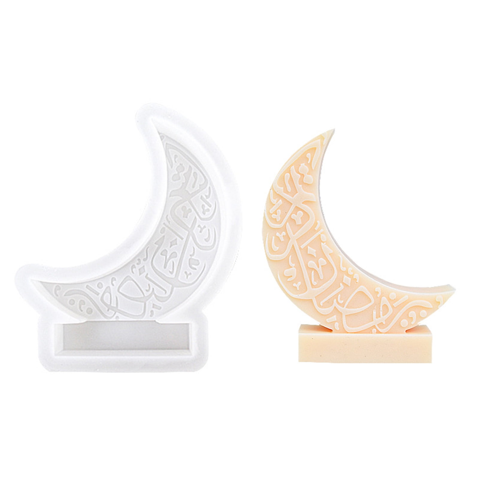 FEAMOS Moon Silicone Mould Moon Shaped Candle Molds Soap Castings Molds Handmade Resin Molds for Eid Ramadans Decorations