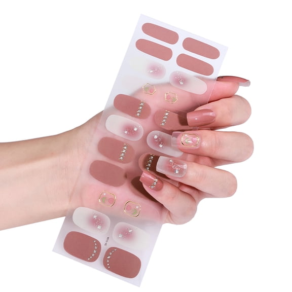 FEAMOS Nail Art Stickers,22Pcs Self-Adhesive Wraps, Gel Polish Strips Full Wraps Polish Stickers Gel Strips Gel Stickers