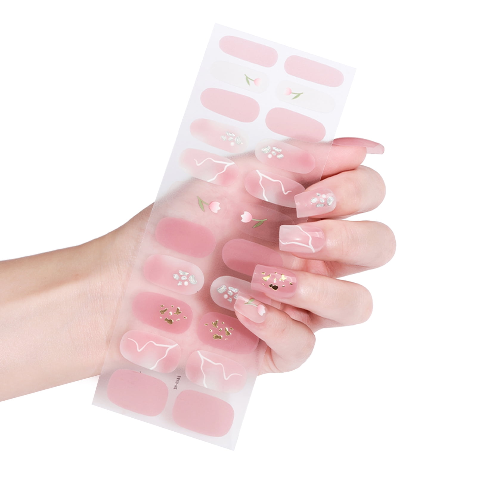 FEAMOS Nail Art Stickers,22Pcs Self-Adhesive Wraps, Gel Polish Strips ...