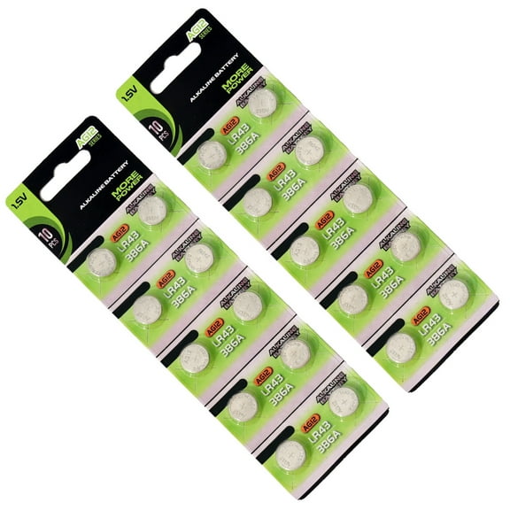 FEAMOS Pack Of 10/20 AG12 LR43 Alkaline Button Batteries Metal Coin Cell Batteries For Remote Controls And Small Electronics