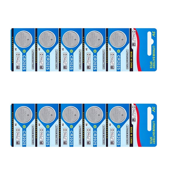 FEAMOS Pack Of 10pc/5pc CR2025 3V Lithium Coin Batteries Coin Cell Batteries For Long Lasting Power In Various Devices