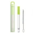 thumbnail image 1 of FEAMOS Reusable Outdoor Straw Set Stainless Steel Retractable With Silicones Straws For Travel Work, 1 of 8