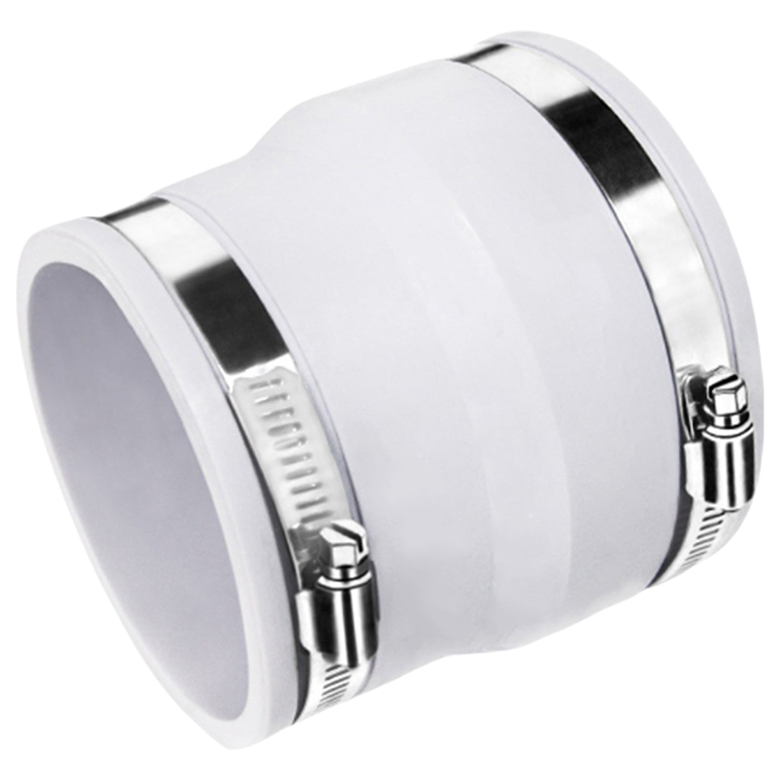 FEAMOS Round To Oval Duct Connector With Steel Clamp For Recessed Dryer Exhaust Tube Vent Ventilation Hose Connector