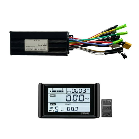 FEAMOS SW900 LCD Display and 30Amp Sine Waved Controller Set for Electric Bike Conversion Compatibility with Brushless Motors