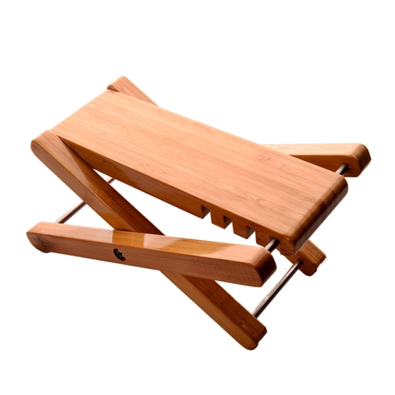 FEAMOS Solid Wood Guitar Footstool Foldable Footrest, 3 Levels Adjustable Height Folding Guitar Pedal for Guitar Bass