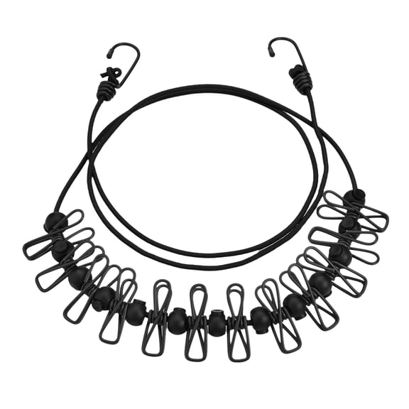 FEAMOS Stretch Clotheslines Elastics Clotheslines Travel Washing Line Adjust able Retractable Airer proof Rope with 12Clip