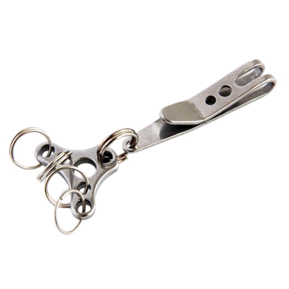 FEAMOS Suspension Pocket Clip Stainless Steel Belt Key Holder Portable Keychain Outdoor Key Suspension Tool Easy to Use
