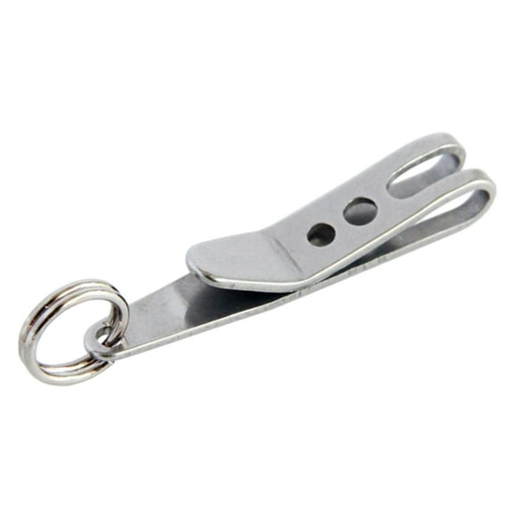 FEAMOS Suspension Pocket Clip Stainless Steel Belt Key Holder Portable Keychain Outdoor Key Suspension Tool Easy to Use