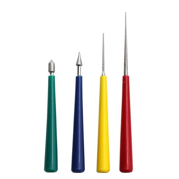 FEAMOS Tipped Bead Reamer, Beads Opener Hand Craft Reamer Drill Tools for Wood Art and Craft Crystal Jewelry Tool 4PCS