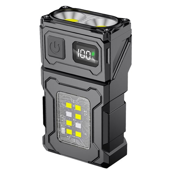 FEAMOS USB C Rechargeable LED Flashlight with Magnetic Base and Power Supply Function Outdoor Lighting for Outdoor Activities