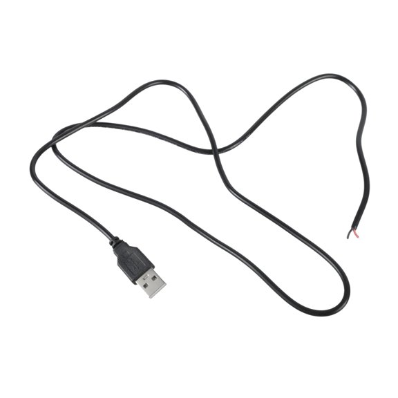 FEAMOS USB Male to 2Pin Pigtail Cable Power Cord 22AWG Bare Open End Extension Wire Supports 5V 3A Power Supply