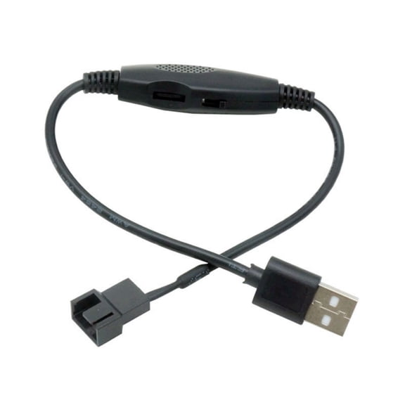 FEAMOS USB To 4Pin 5V To 12V USB Sleeved PC Fan Power Adapter Connector Converters Cable with Adjust Switches