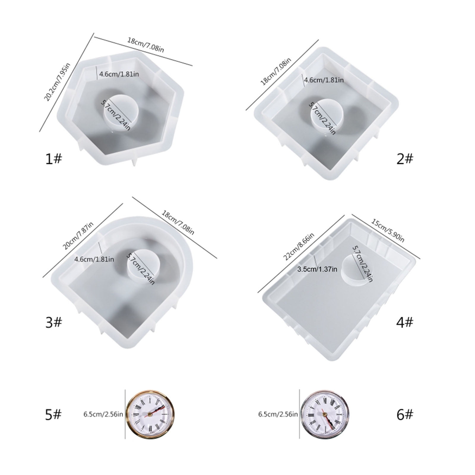 FEAMOS Vertical Table Clock Mold Geometric European Clock Ornaments ...