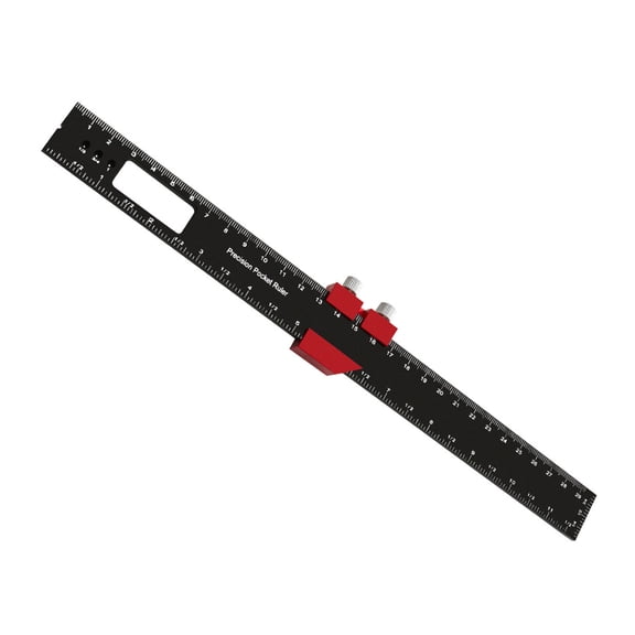 FEAMOS Woodworking Ruler,6/8/12Inch Woodworking Ruler Aluminum Slide Ruler Professional Track Ruler Measuring Gauge Pocket Ruler With Slide Stop