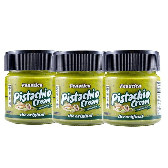 FEASTICA Pistachio Cream Original 7oz – 70% Pistachio Spread, Vegan, Gluten-Free (Pack of 3)