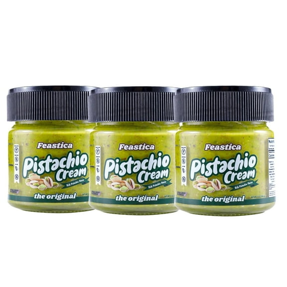 FEASTICA Pistachio Cream Original 7oz – 70% Pistachio Spread, Vegan, Gluten-Free (Pack of 3)