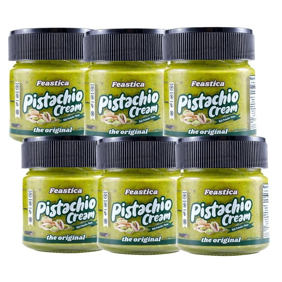 FEASTICA Pistachio Cream Original 7oz – 70% Pistachio Spread, Vegan, Gluten-Free (Pack of 6)