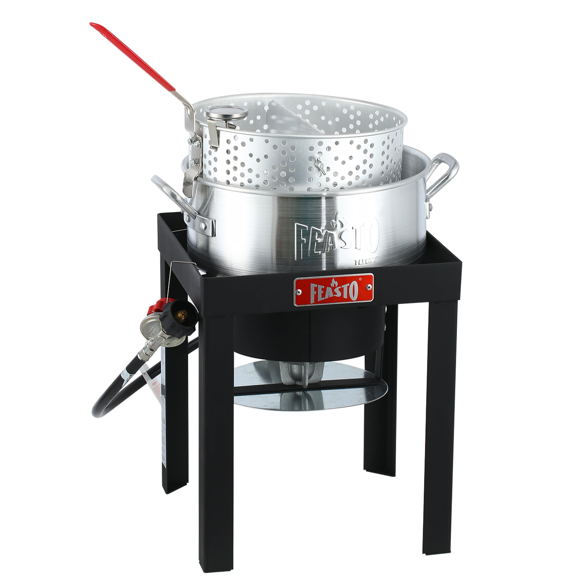 Feasto 10 Qt Silver Aluminum Outdoor Fish Fryer Kit
