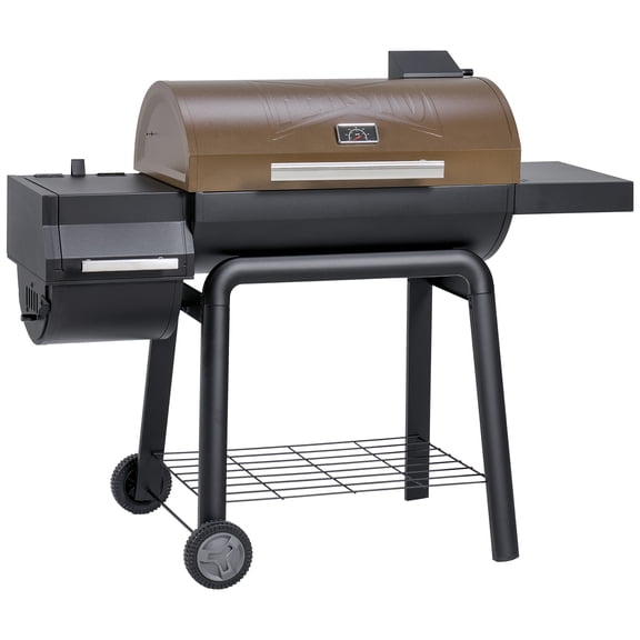 FEASTO 30-Inch Charcoal Grill with Offset Smoker, 831 Sq. In. Cooking Space, Golden