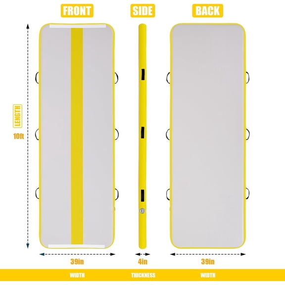 FEATH-R-LITE Gymnastics Mat Inflatable Air Tumble Track 10ft Tumbling Mat 4in Thick Gymnastics Equipment for Kids& Youth$$