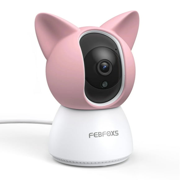 FEBFOXS 2K Baby Monitor, 5G/2.4G Wifi Indoor Security Camera, 360°Pan/Tilt Baby Monitor with Camera and Audio, Night Vision, 2-Way Audio