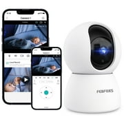 FEBFOXS 2K Baby Monitor Indoor Security Camera for Home Security