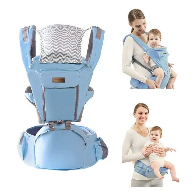 FEBFOXS Baby Carrier Newborn to Toddler, 6in1 Baby Carrier with Hip