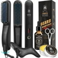 thumbnail image 1 of FEBOTE Beard Straightener for Men, 5 Temp Heated Beard Comb W/Beard Oil, Balm, Styling Comb & Scissors, Unique Stocking Stuffer Grooming Gifts, 1 of 7