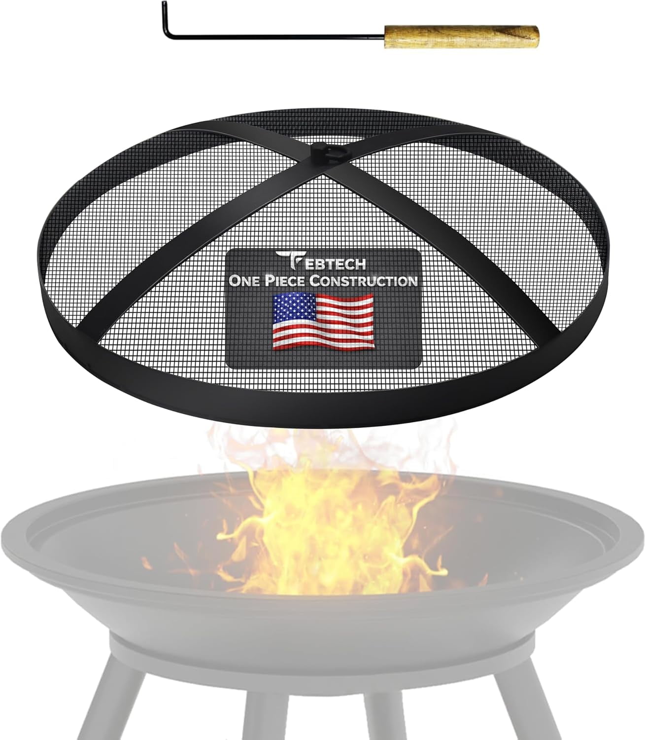 FEBTECH 18 Inch Fire Pit Spark Screen for Solo Stove Bonfire ...