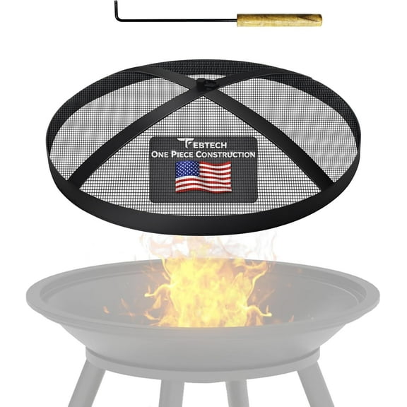 FEBTECH 18 Inch Fire Pit Spark Screen for Solo Stove Bonfire Accessories