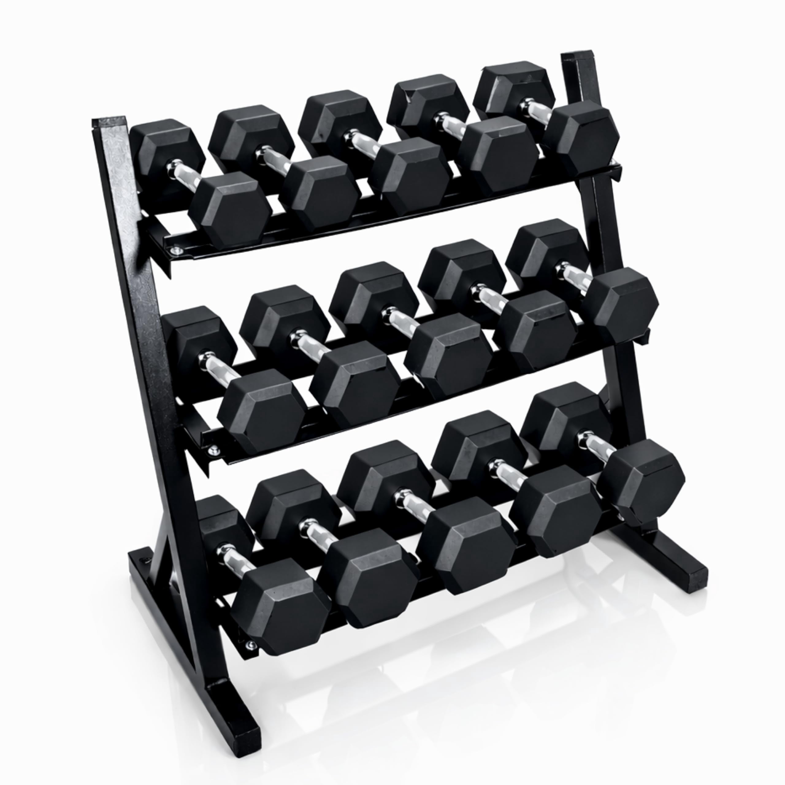 FEBTECH 3-Tier dumbbell rack, 1000 LBS adjustable dumbbell rack, Adjustable weight rack for home gym with weight storage, Heavy-Duty weight storage racks, Compact dumbell rack