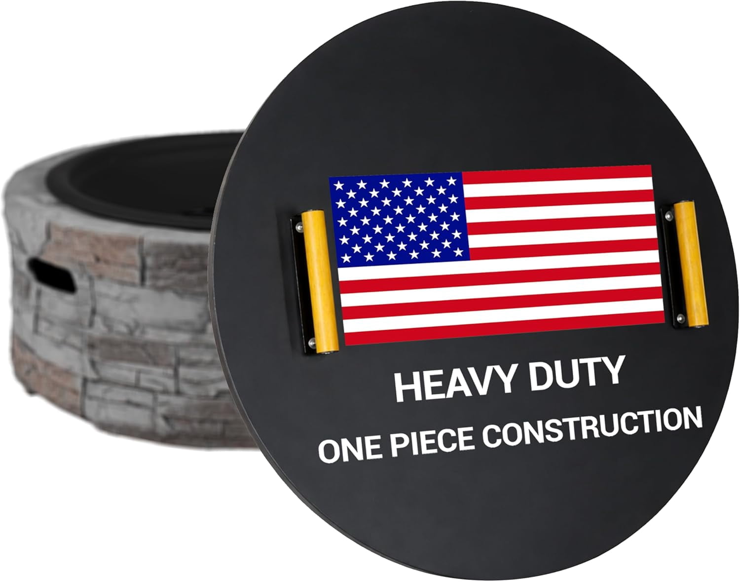 FEBTECH 31 inch Round Fire Pit Cover with Heat Resistant Coating Perfect for Fire Pit Inside up to 29 Inches