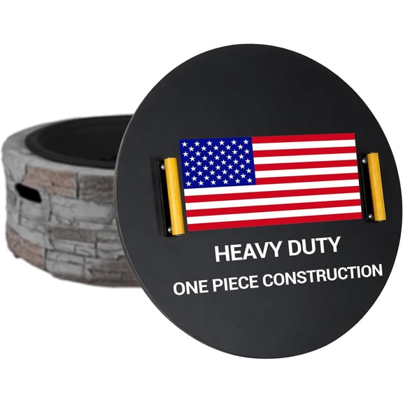 FEBTECH 31 inch Round Fire Pit Cover with Heat Resistant Coating Perfect for Fire Pit Inside up to 29 Inches