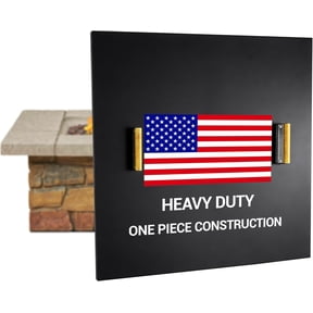 Febtech -36" Square Fire Pit Snuffer Lid - Carbon Steel Fire Pit Pan Lid for 34" FirePit- Steel FirePit Cover with Wooden Handles Shield for Outdoor Burner Cover Camping Accessories
