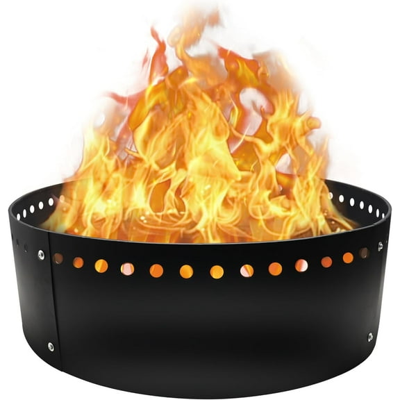 FEBTECH 38" Smokeless Fire Ring for Outdoor Fire Pits - Above or In-Ground Versatile Fire Ring Insert for Outdoor Camping