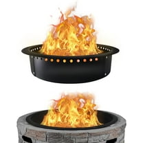 FEBTECH 46” Smokeless Fire Pit Insert - Heavy Duty Outdoor Fire Pit Ring with Heat Resistant Coating - For Outdoor Camping Bonfire