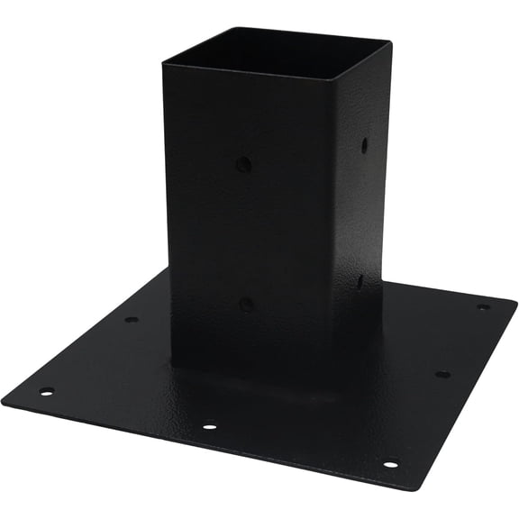 FEBTECH 4x4 Post Base Heavy Duty Carbon Steel 4x4 Post Base for Concrete Ground and Soil Ground Mailbox Mounting Plate for Mailbox Post, Deck, Porch & Railing Support